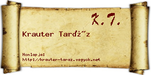 Krauter Taráz névjegykártya